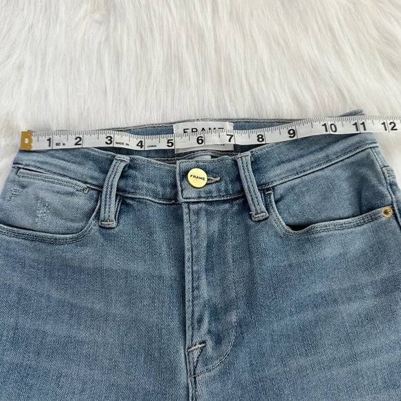 Frame Jeans Le High Triangle Skinny High Waist Raw Edge Boho Size 24 #LHSKTR801 - Picture 6 of 13